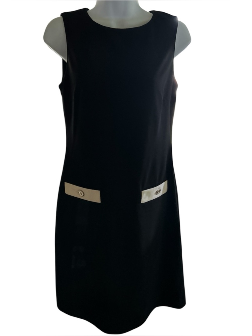 Tommy Hilfiger Sleeveless Black Classy Sheath Zip Up Dress Size 2